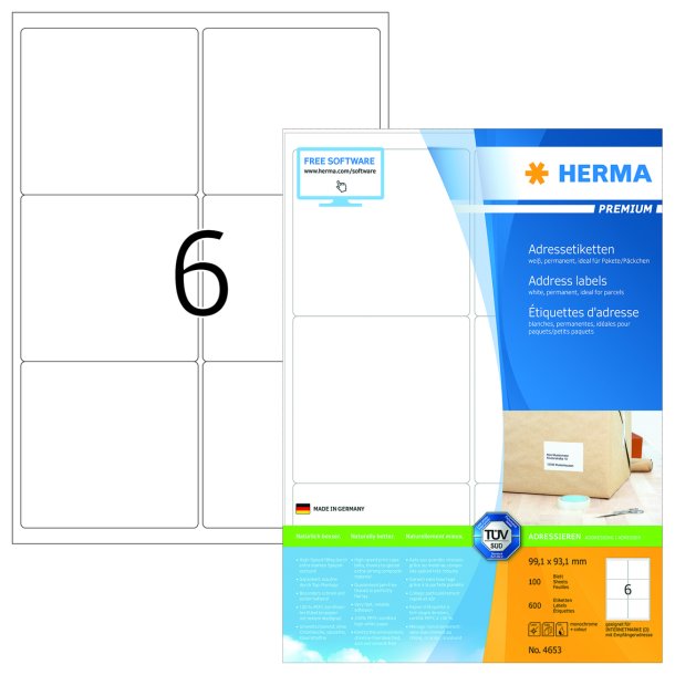 Herma etiket Premium A4 100 99,1x93,1 (600)