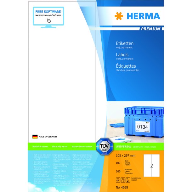 Herma etiket Premium A4 100 105x297 (200)