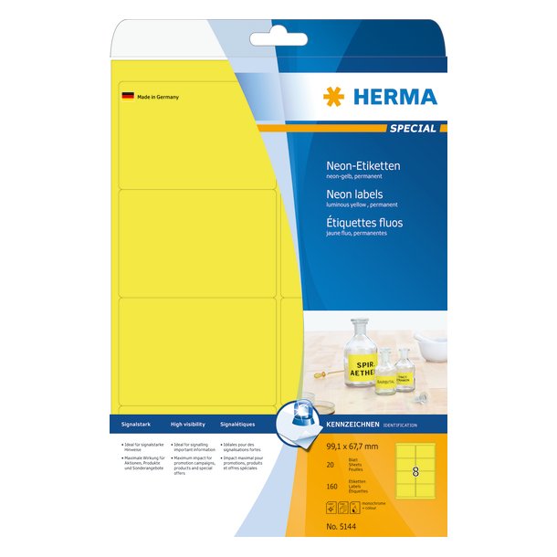 Herma etiket Special 99,1x67,7 neon gul (160)
