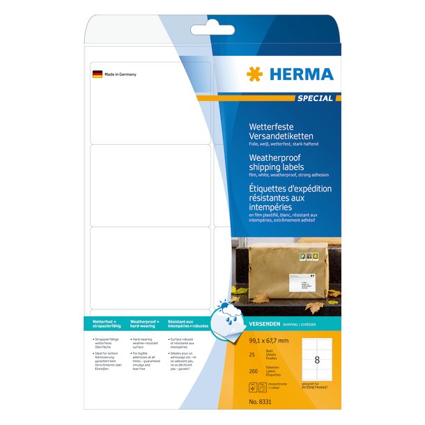 Herma label shipping/forsendelse - ekstra st�rk 99,1x67,7 (2