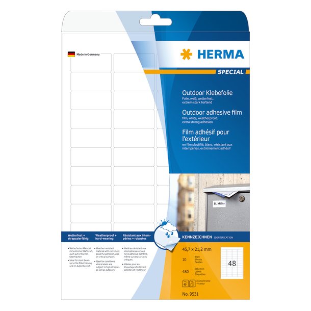Herma etiket film ekstra strk 45,7x21,2 (480)