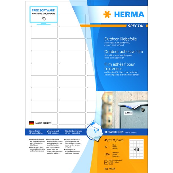Herma etiket film ekstra strk 45,7x21,2 (1920)