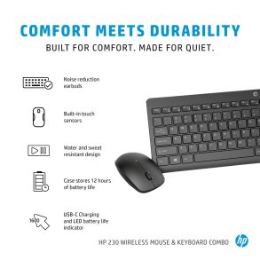 HP 230 Wireless Desktop set, Black - Nordic (Consumer)