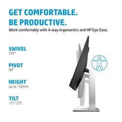 27'' HP Monitor E27m QHD USB-C dock. Conf. Monitor, Black/Si