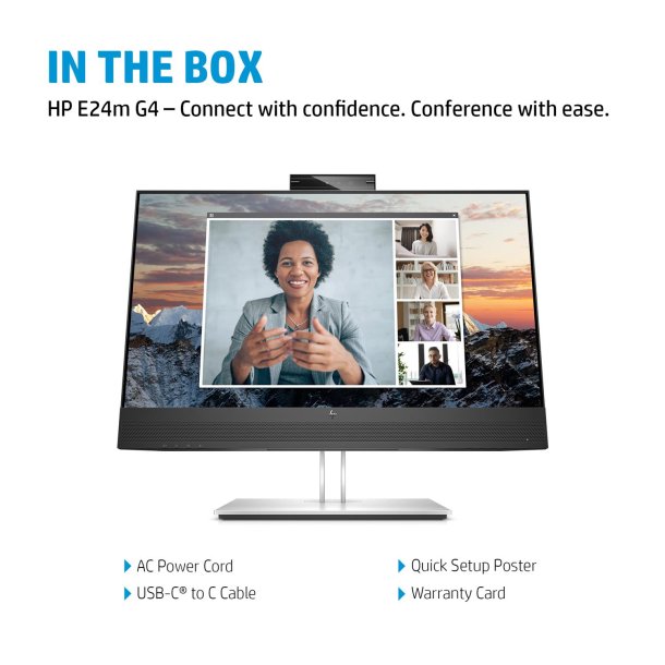 24'' HP Monitor E24m FHD USB-C dock. Conf. Monitor, Black/Si