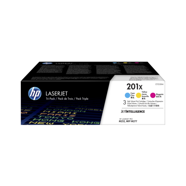 Color LaserJet 201X toner 3-pack (Cyan/Magenta/Yellow)