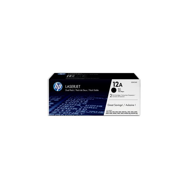 LaserJet 12A black toner (2) dual-pack