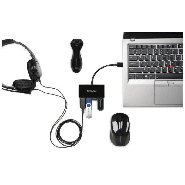 Kensington UH4000 USB 3.0 4-Port Hub, Black