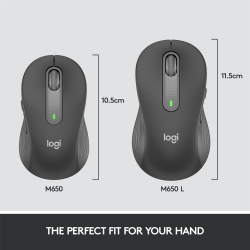 Logitech Signature M650 L Wireless Mouse, Graphite