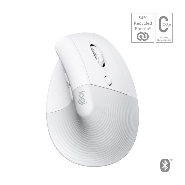 Logitech Lift for Mac Vertical Ergonomic Mouse, Off-White/Pa