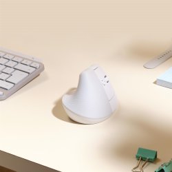 Logitech Lift for Mac Vertical Ergonomic Mouse, Off-White/Pa