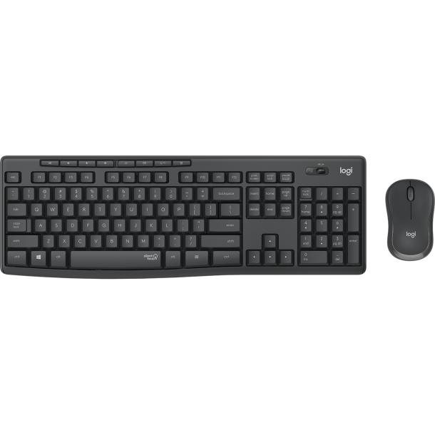 MK295 Silent Wireless Combo Desktop set, Graphite (Nordic)