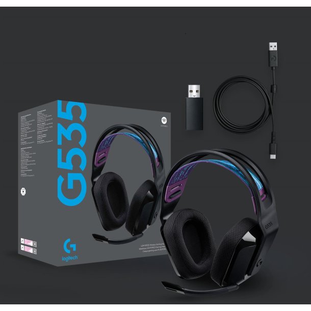 G535 LIGHTSPEED Wireless Gaming Headset, Black