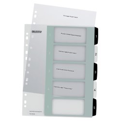 Register printbar PP A4+ 1-5 hvid/sort