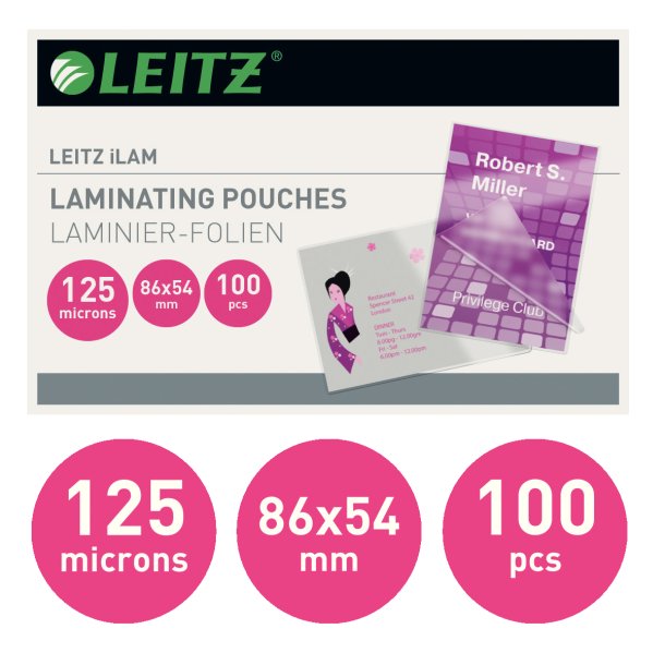 Lamineringslomme glans 125my 54x86 (100)