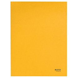 3-klap mappe recycle karton A4 gul