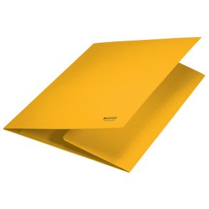 3-klap mappe recycle karton A4 gul