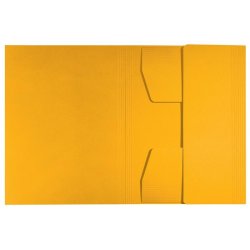 3-klap mappe recycle karton A4 gul