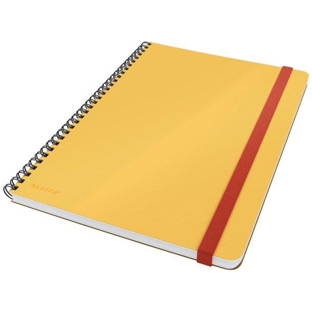 Notesblok Cosy spiral L kva 80 ark 100g gul
