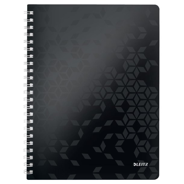 Notesblok WOW PP A4 m/hul lin.80ark sort