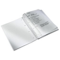 Notesblok WOW PP A4 m/hul lin.80ark sort