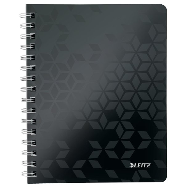 Notesblok WOW PP A5 m/hul lin 80ark sort
