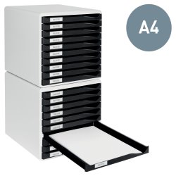 Skuffekabinet 10 skuffer A4 sort