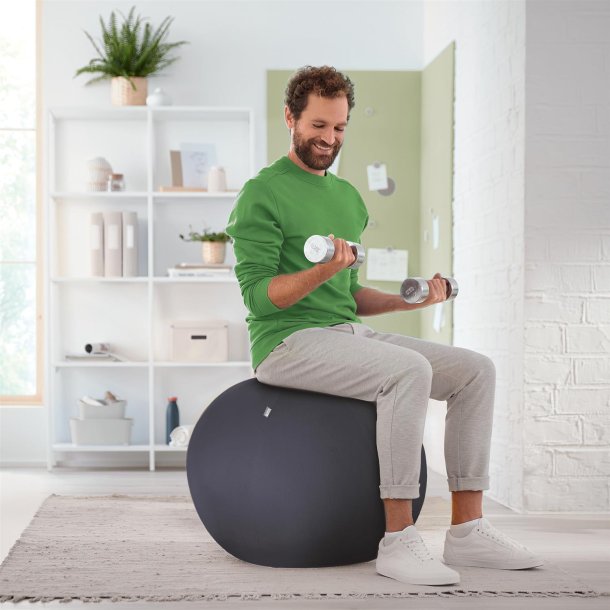 Sitting Ball Ergo 75cm.Anti-Roll-Away, Dark Grey