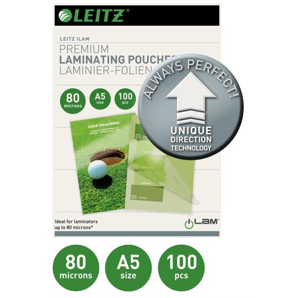 Lamineringslomme UDT glans 80my A5 (100)