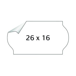 Meto etiket aftag 26x16 hvid (36rl/1200)