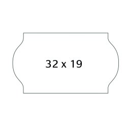 Meto etiket perm 32x19 hvid (5rl/1000)
