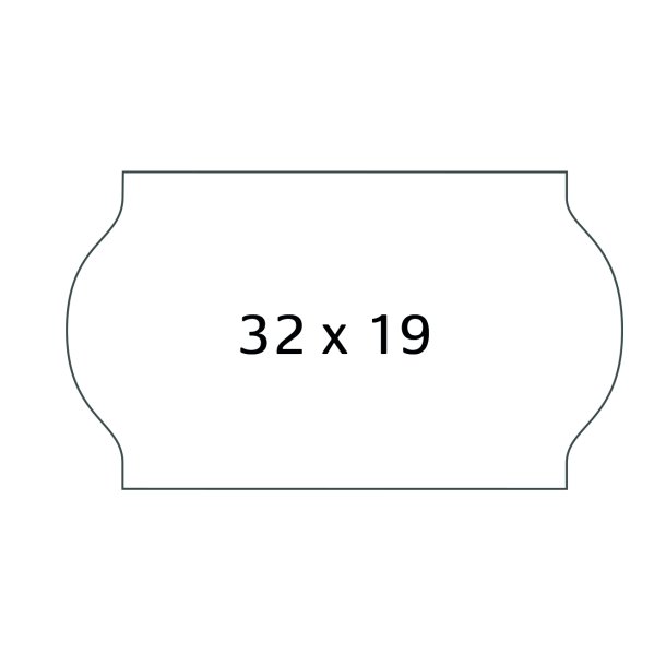 Meto etiket perm 32x19 hvid (5rl/1000)