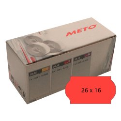Meto etiket perm 26x16 r�d (6rl/1200)