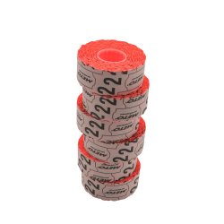 Meto etiket perm 26x16 r�d (6rl/1200)