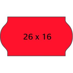 Meto etiket perm 26x16 r�d (6rl/1200)