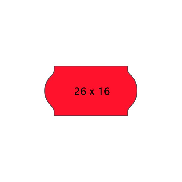 Meto etiket perm 26x16 r�d (6rl/1200)