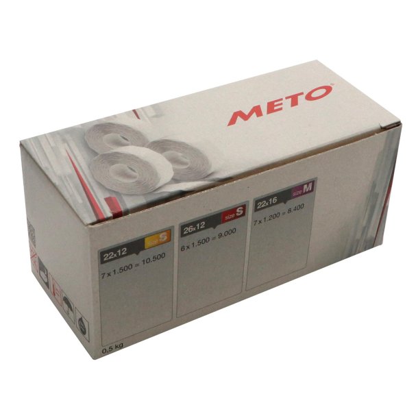 Meto etiket perm 22x12 rd (7rl/1500)