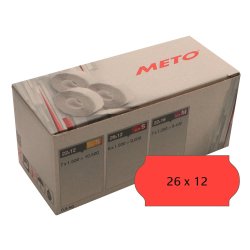Meto etiket perm 26x12 r�d (6rl/1500)