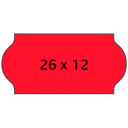 Meto etiket perm 26x12 r�d (6rl/1500)