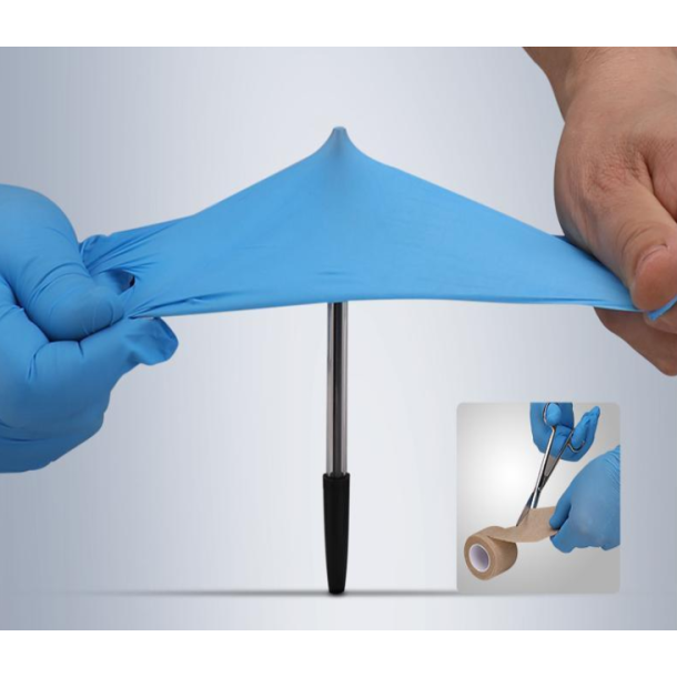 Nitrilhandsker Bl� pudderfri, Medium (100 stk)