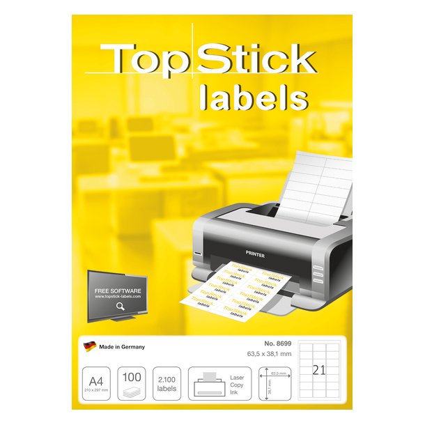 Etiketter TopStick 63,5 x 38,1mm (100)