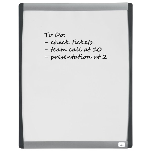 WB tavle m/buet ramme hvid 33,5x28cm