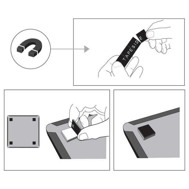 WB tavle m/buet ramme hvid 33,5x28cm