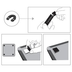 WB tavle m/buet ramme hvid 58,5x43cm