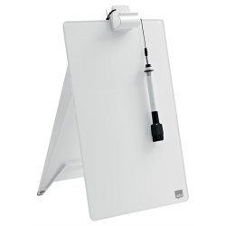 Flipover bordmodel glastavle Diamond hvid 22x30cm