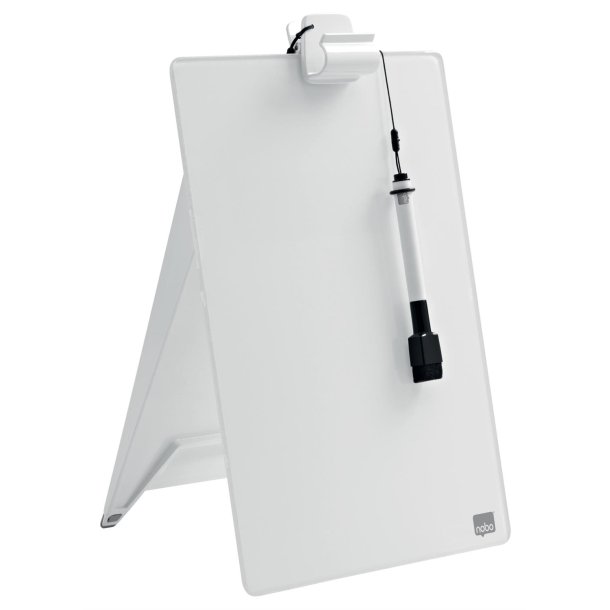 Flipover bordmodel glastavle Diamond hvid 22x30cm