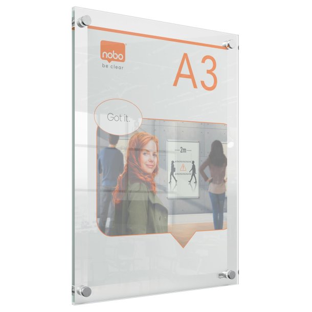 Akryl skilt t/montering Premium Plus A3