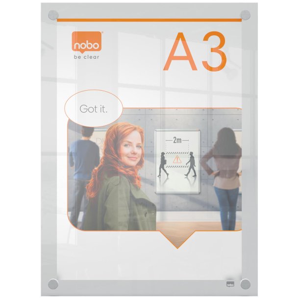 Akryl skilt t/montering Premium Plus A3