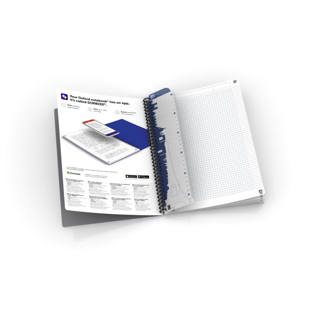 Oxford Smart notesbog A4 kvadreret 5x5 90 ark 90g sort