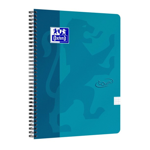 Oxford Touch notesbog A4 kvadreret 70 ark 90g turkis